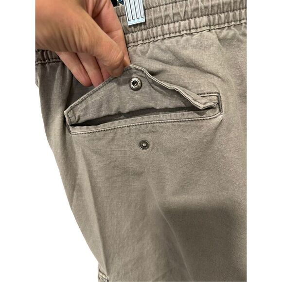 Tan Sand Cargo Jogger Men’s Pants XL Clasp Pockets Rip stitch - Picture 6 of 12